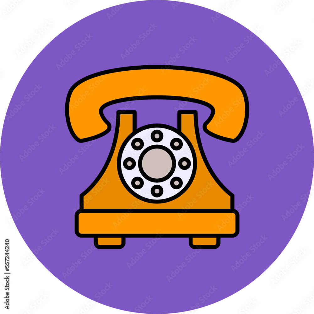 Telephone Multicolor Circle Filled Line Icon Telephone Multicolor Circle Filled Line Icon