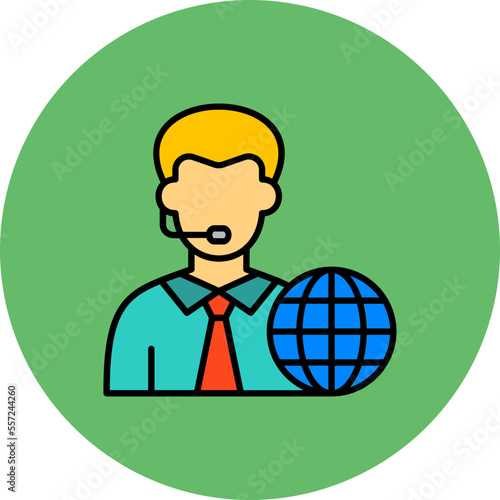 News Reporter Multicolor Circle Filled Line Icon