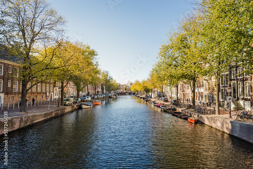 Landscape of a Dutch canal in autumn