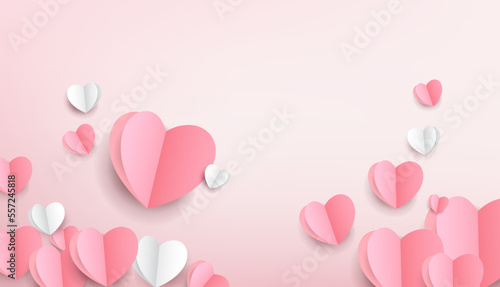 Happy valentines day vector banner background. Valentines day greeting card