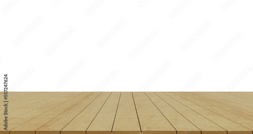 Empty wood table top isolated on white background for product display montage Empty wood table top isolated on white background for product display montage