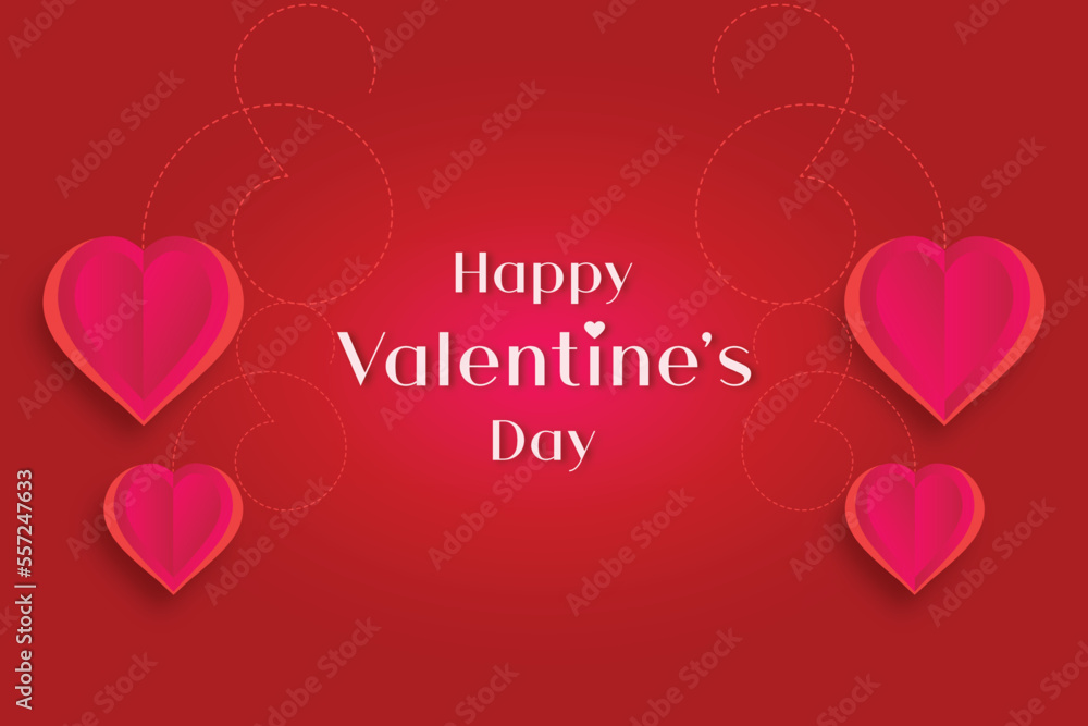 Realistic heart shape valentine's day vector template design