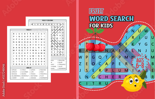 word search puzzle book cover for kids Volume-1.2