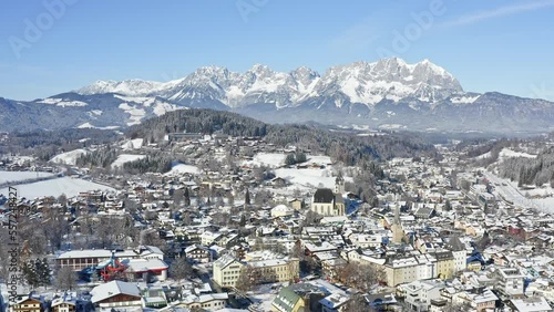 Wintry Kitzbuehel in the middle of the Alps, Tirol, Austria photo