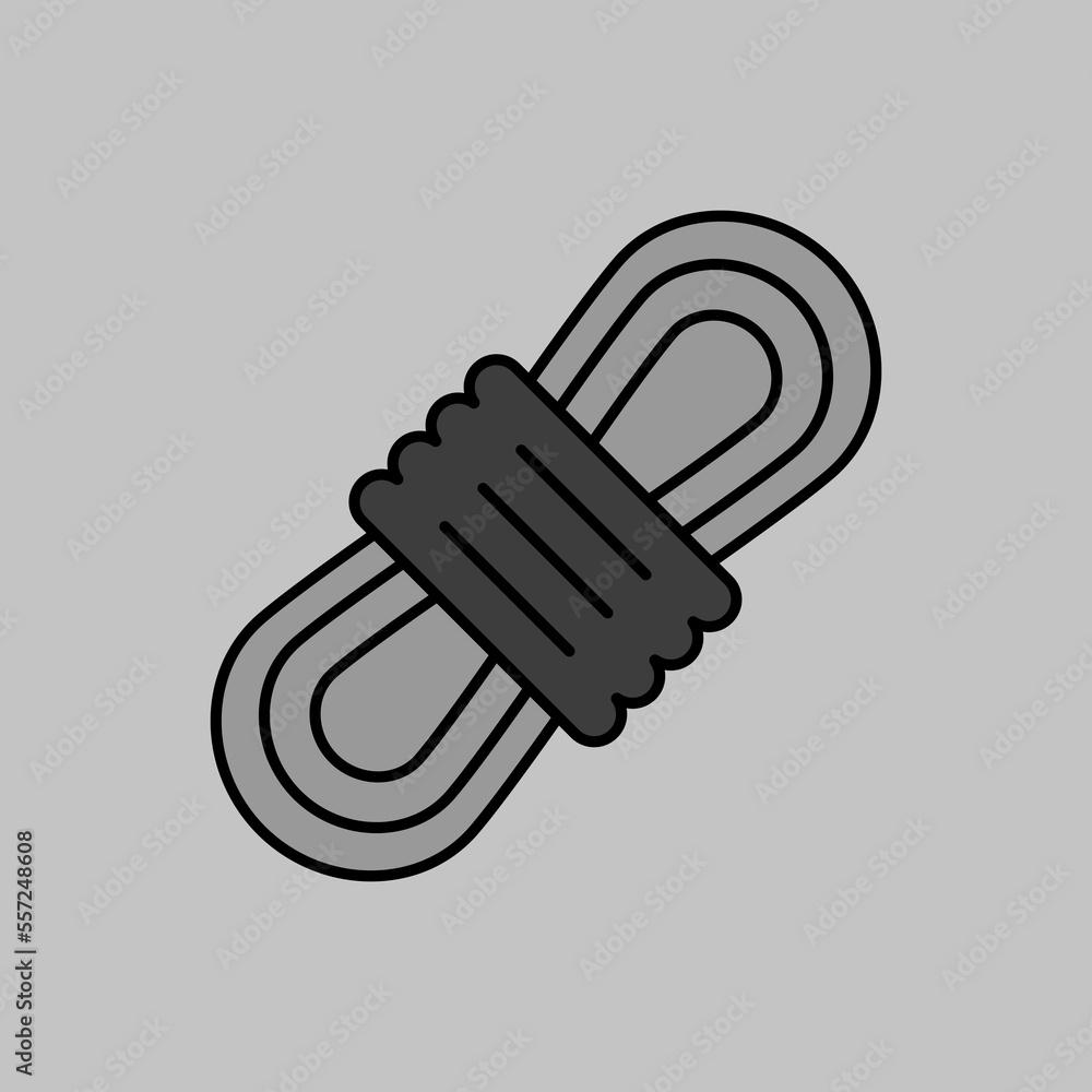 Hiking rope vector grayscale icon. Camping sign Hiking rope vector grayscale icon. Camping sign