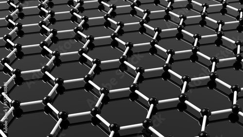 materials science graphene molecular structure, nanotechnology and chemistry 3d render. can be used to represent superconductivity, physics or a nanotube material