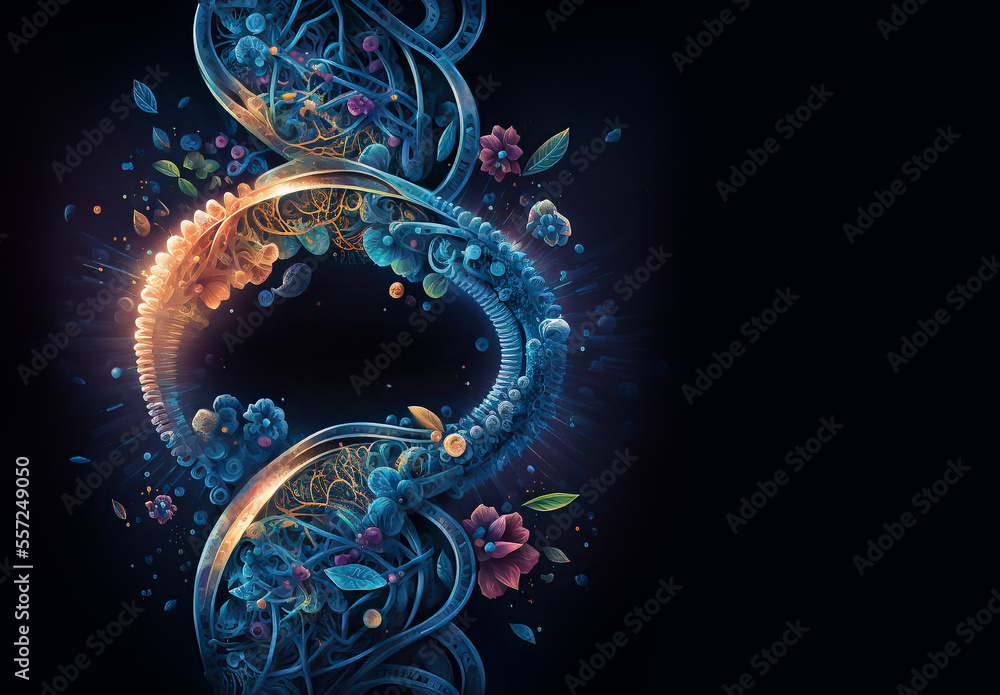 Concept Art DNA Helix with Copy Space made with Generative AI Stock ...