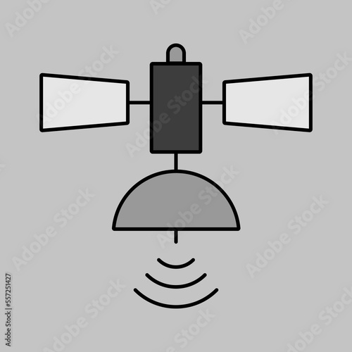 Satellite vector grayscale icon. Navigation sign