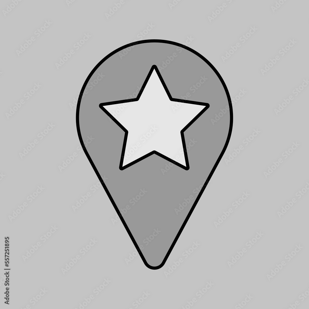 Star favorite pin map icon. Map pointer, markers Star favorite pin map icon. Map pointer, markers