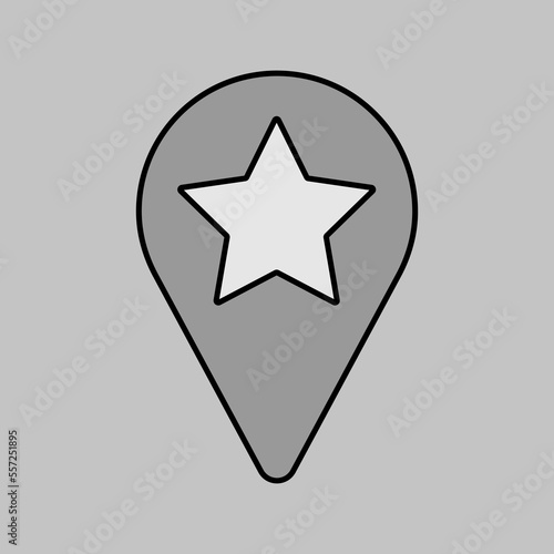 Star favorite pin map icon. Map pointer, markers