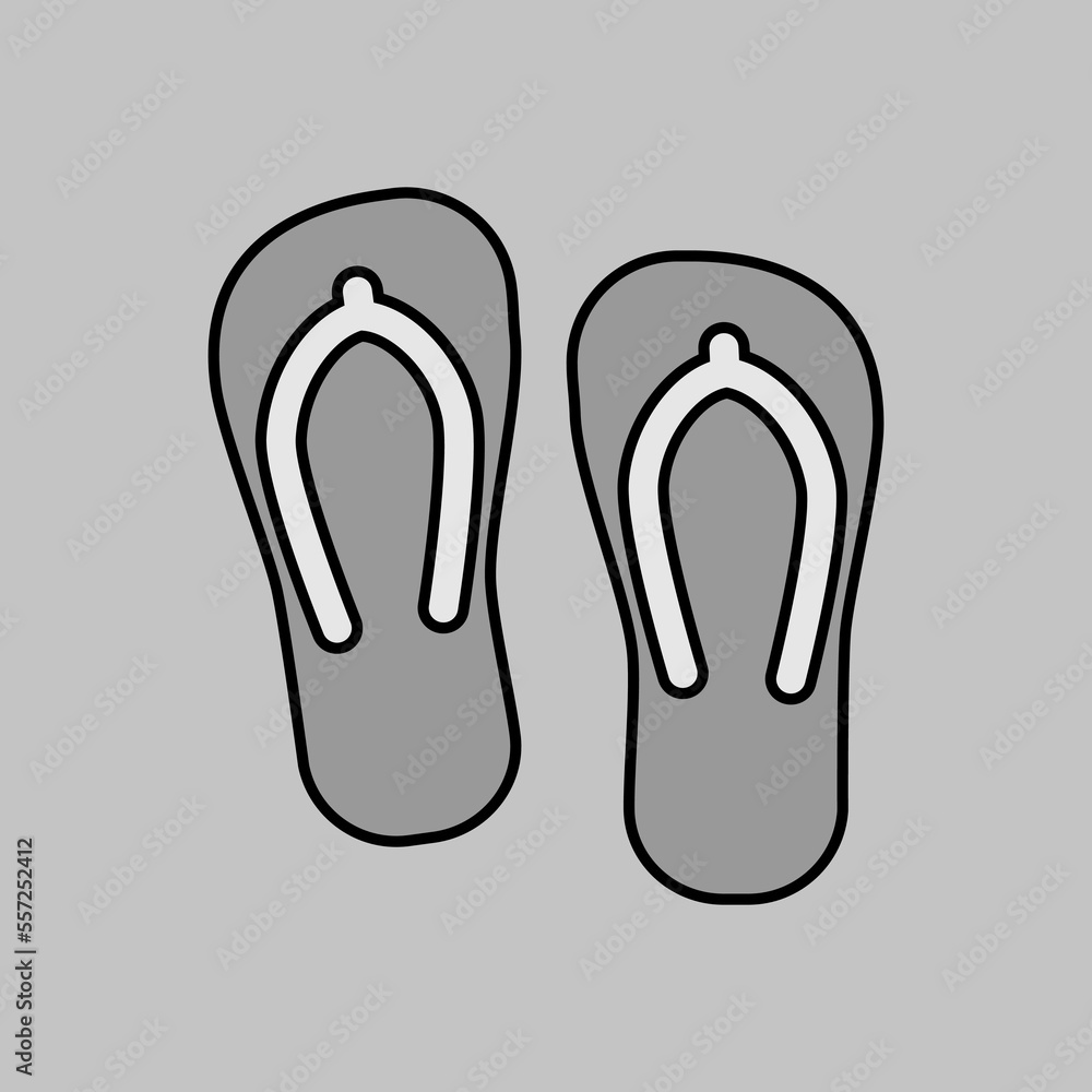 Flip Flops grayscale vector icon. Summer sign Flip Flops grayscale vector icon. Summer sign