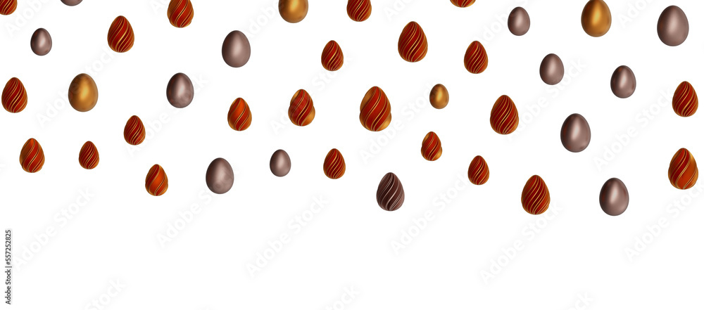 golden easter eggs; 3d rendered illustration golden easter eggs; 3d rendered illustration