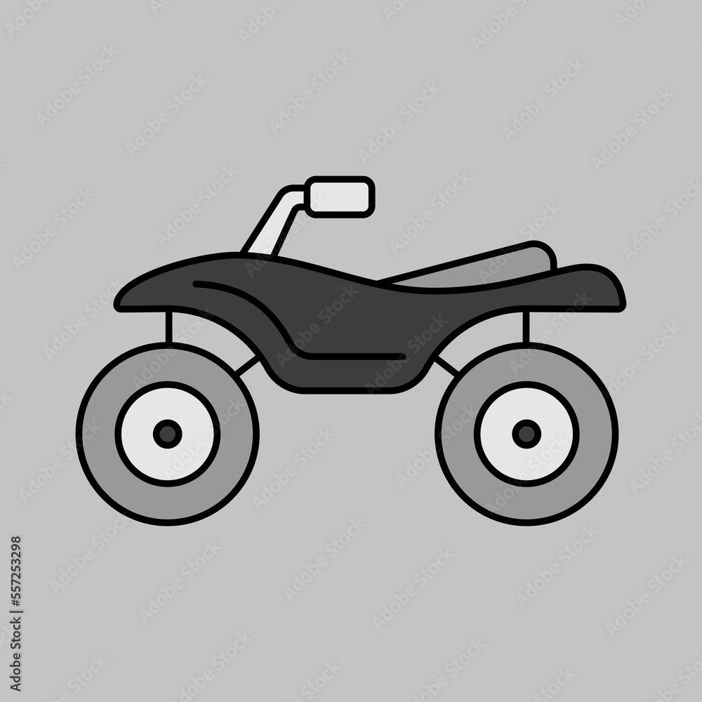 ATV rider, Quad bike grayscale vector icon ATV rider, Quad bike grayscale vector icon