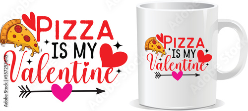 Happy valentine's day mug and t-shirt design vector