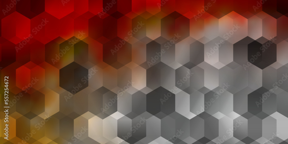 Light Orange vector background with set of hexagons.