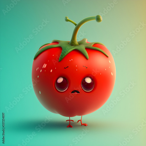 Funny Kawaii Tomato illustration