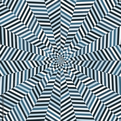 Black, blue and white psychedelic background with lines.