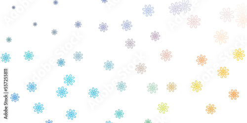 Light Blue, Yellow vector natural layout with flowers.