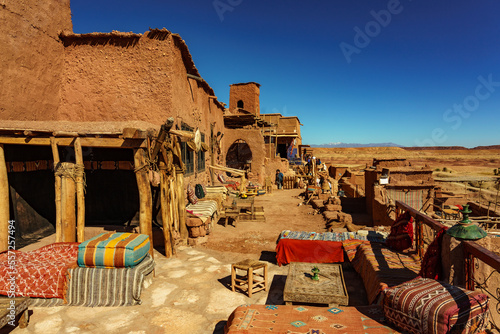 North Africa. Morocco. The village of Ait Benhaddou. A coffee terrace photo