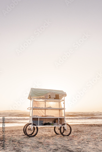 old carriage on the beach