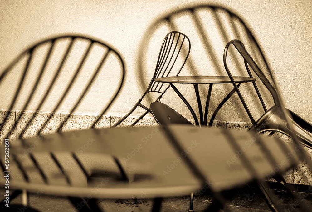 chairs at a sidewalk cafe chairs at a sidewalk cafe