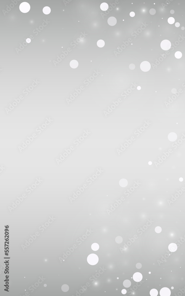 White Snowfall Vector Silver Background. Fantasy