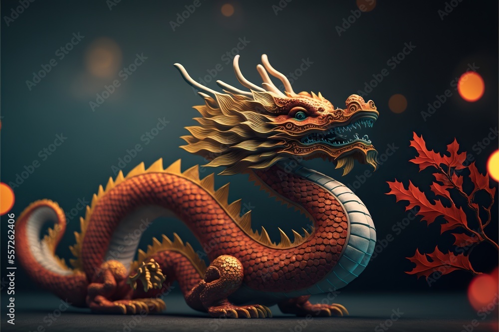 Lunar New Year. Chinese Zodiac Sign. 2024 is the year of the Dragon