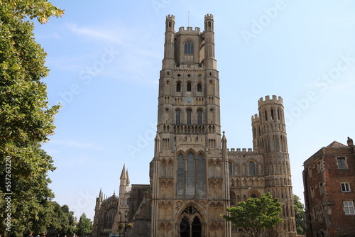 Fotografia West Tower of Holy Trinity Cathedral in Ely, England Great Britain