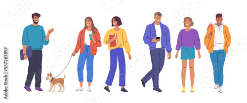 Young modern people character vector design