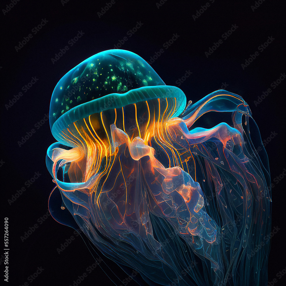 Deep Ocean Jelly Fish - Generative AI Deep Ocean Jelly Fish - Generative AI