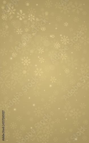Gold Snowflake Vector Golden Background. New Snow