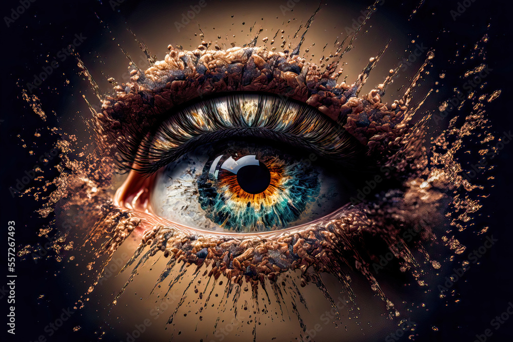 Auge Das sehende Auge Optikus Retina Iris Ophthalmos Chorioidea Closeup Generative AI Digital Art Background Hintergrund Illustration Cover Kunst Auge Das sehende Auge Optikus Retina Iris Ophthalmos Chorioidea Closeup Generative AI Digital Art Background Hintergrund Illustration Cover Kunst
