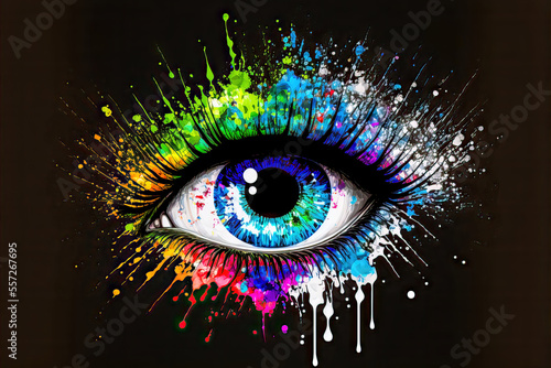 Auge Das sehende Auge Optikus Retina Iris Ophthalmos Chorioidea Closeup Generative AI Digital Art Background Hintergrund Illustration Cover Kunst