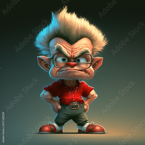 3D caricature of a man. Generative AI.