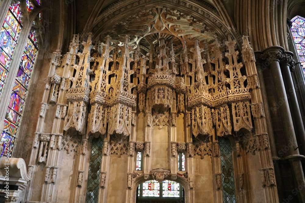 Fototapeta premium Inside the Cathedral Church of The Holy and Undivided Trinity in Ely, England Great Britain