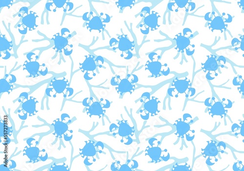 Cartoon silhouette animals seamless crabs pattern for wrapping paper and kids clothes print and fabrics