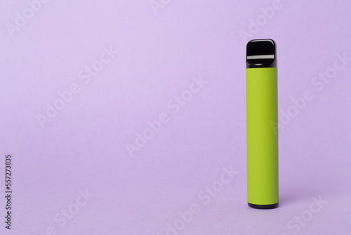 Disposable electronic cigarette on color background