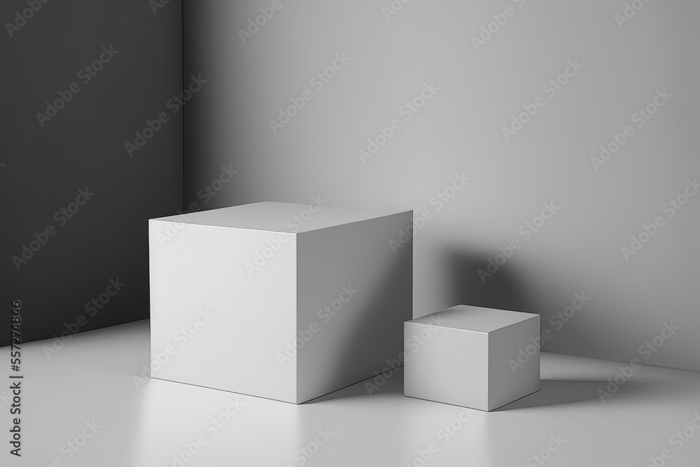 basic gray product background for a display podium. Generative AI basic gray product background for a display podium. Generative AI