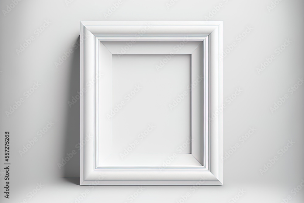 picture frame in white. Generative AI picture frame in white. Generative AI