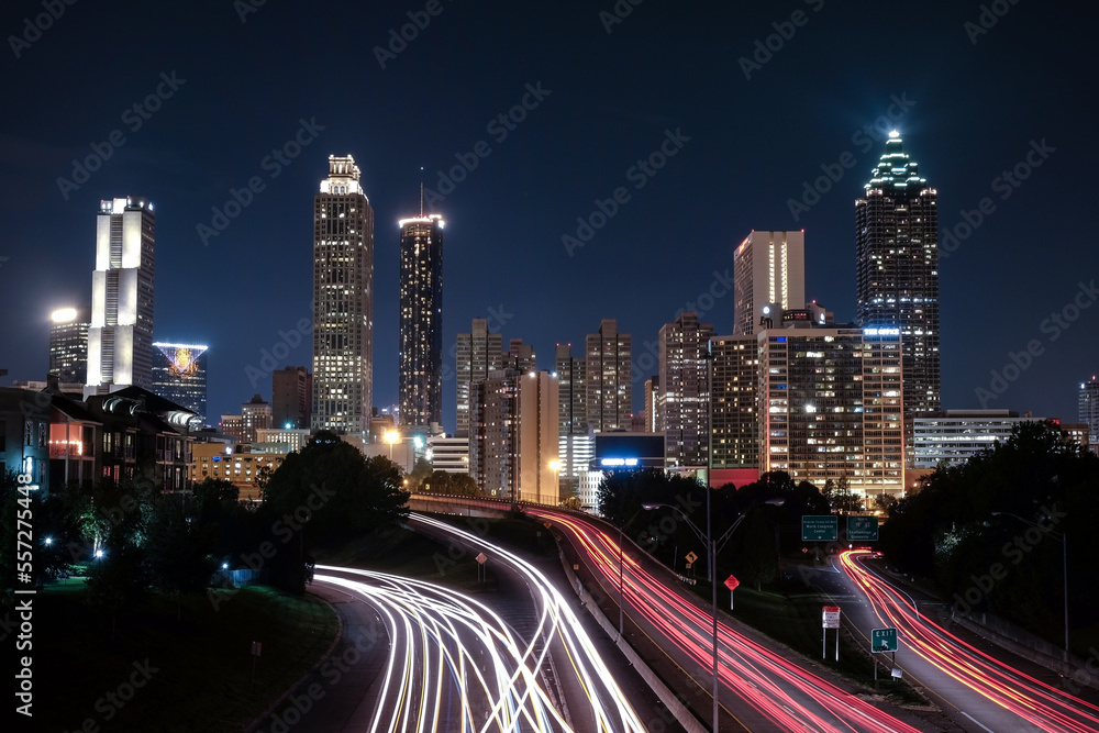 Obraz premium The city of Atlanta at night