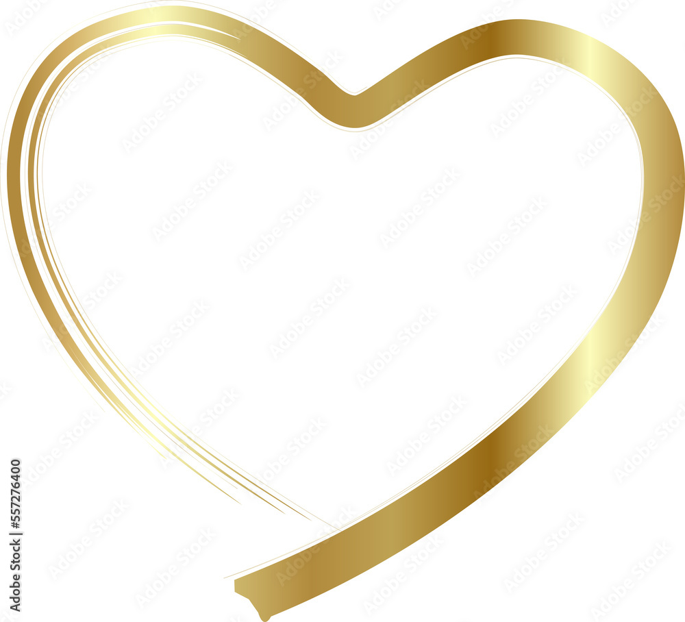 Heart gold. hand drawn Heart gold. hand drawn