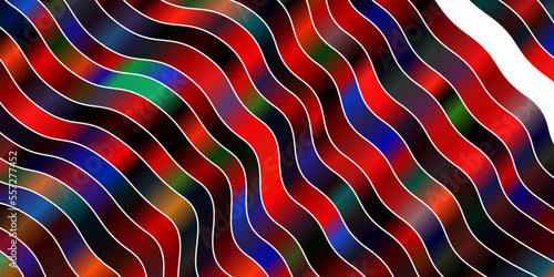Fototapeta Naklejka Na Ścianę i Meble -  Dark Multicolor vector pattern with wry lines.