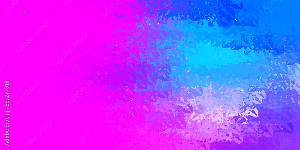 Dark Pink, Blue vector backdrop with triangles, lines.