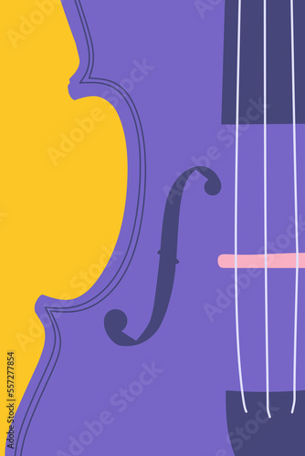 illustration flat vector graphic of violin perfect for posters, pamphlets, wall hangings, designs, decorations, wallpapers, backgrounds, and advertisements 