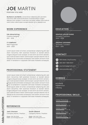 Clean modern cv resume template