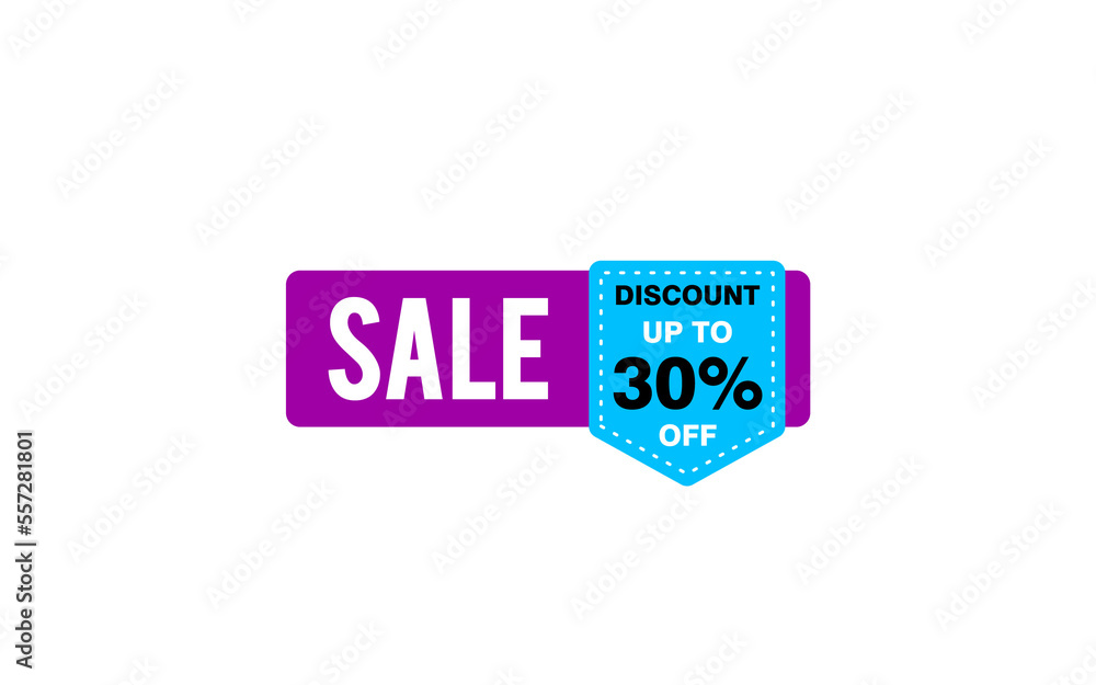 Fototapeta premium 30 Percent discount offer, clearance, promotion banner layout with sticker style. 