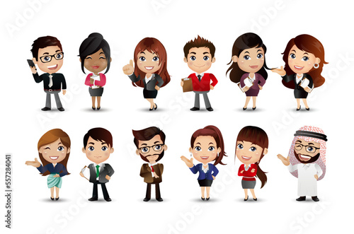business people group avatars characters - Vector