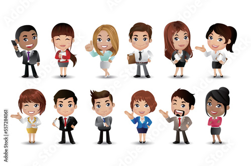 business people group avatars characters - Vector
