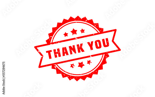 THANK YOU rubber stamp with grunge style on white background