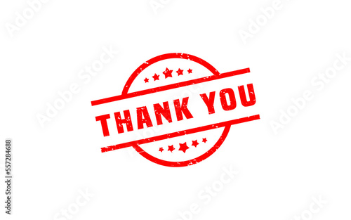 THANK YOU rubber stamp with grunge style on white background